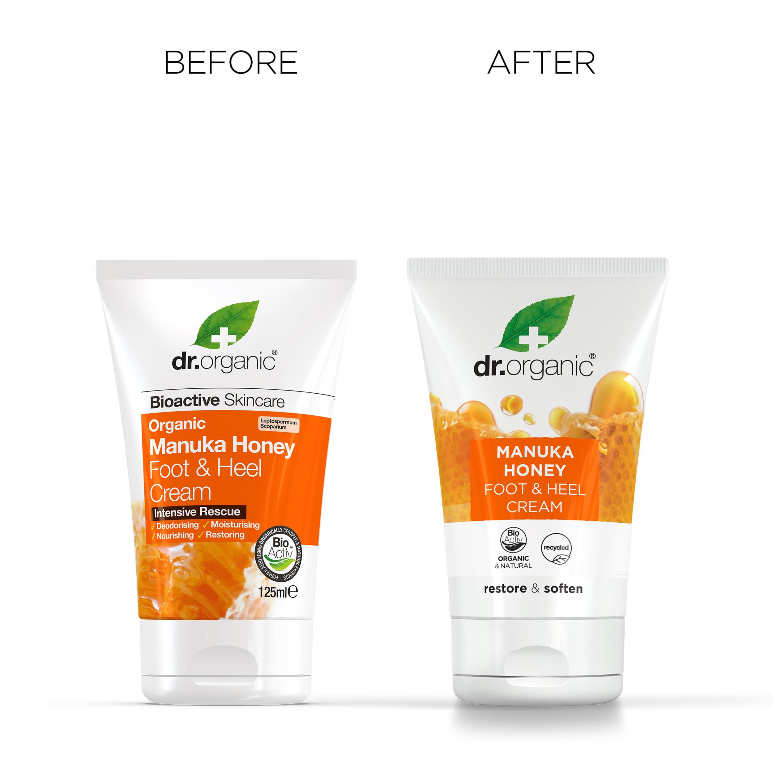 Dr Organic Manuka Honey crema para pies, ingredientes orgánicos de calidad.