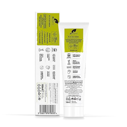 Dr.organic Pasta de Dientes Árbol de Té, embalaje compacto para llevar a cualquier lado.