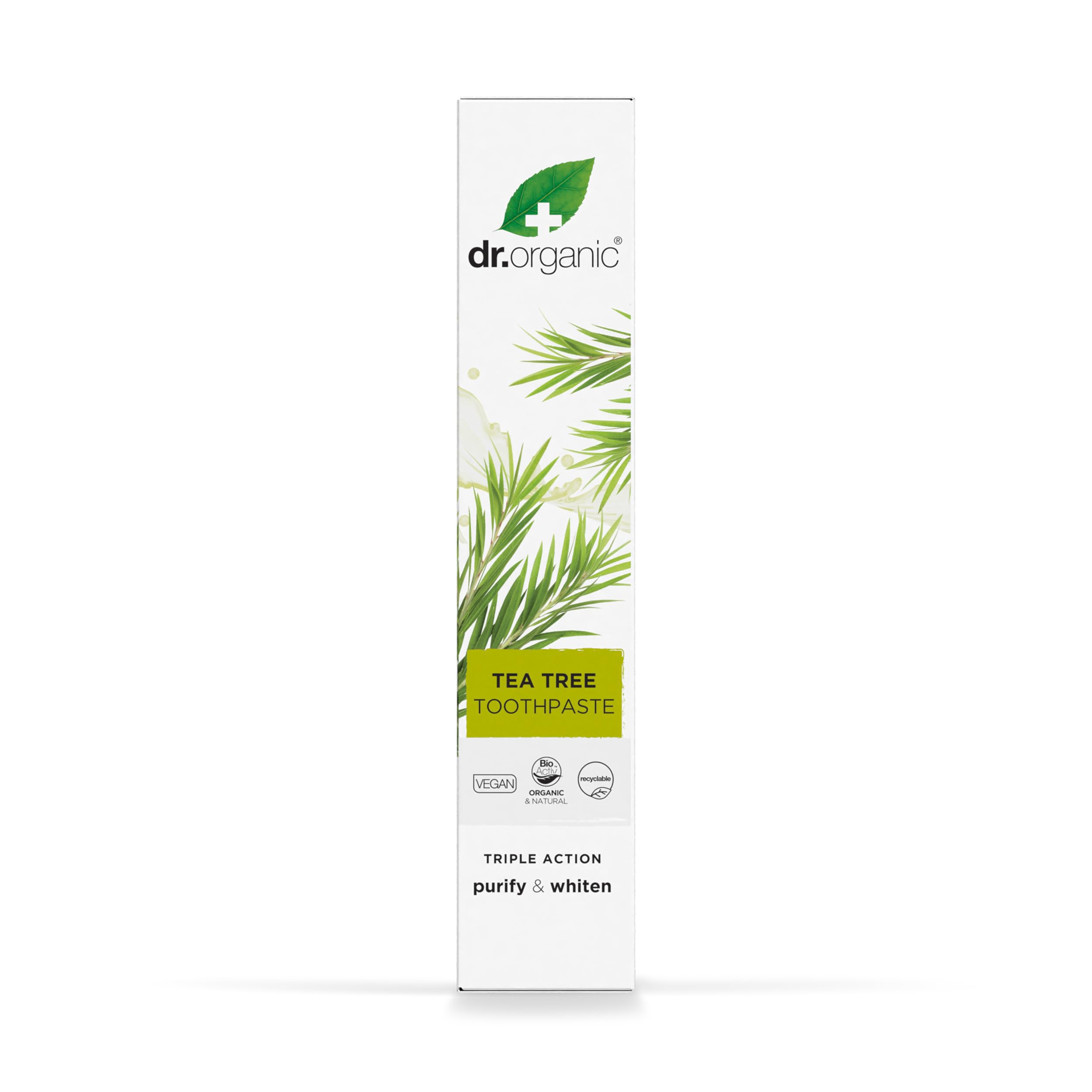 Dr.organic Pasta de Dientes Árbol de Té libre de parabenos para el cuidado diario.