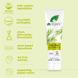 Dr.organic Pasta de Dientes Árbol de Té, sabor limón-menta para una sensación refrescante.