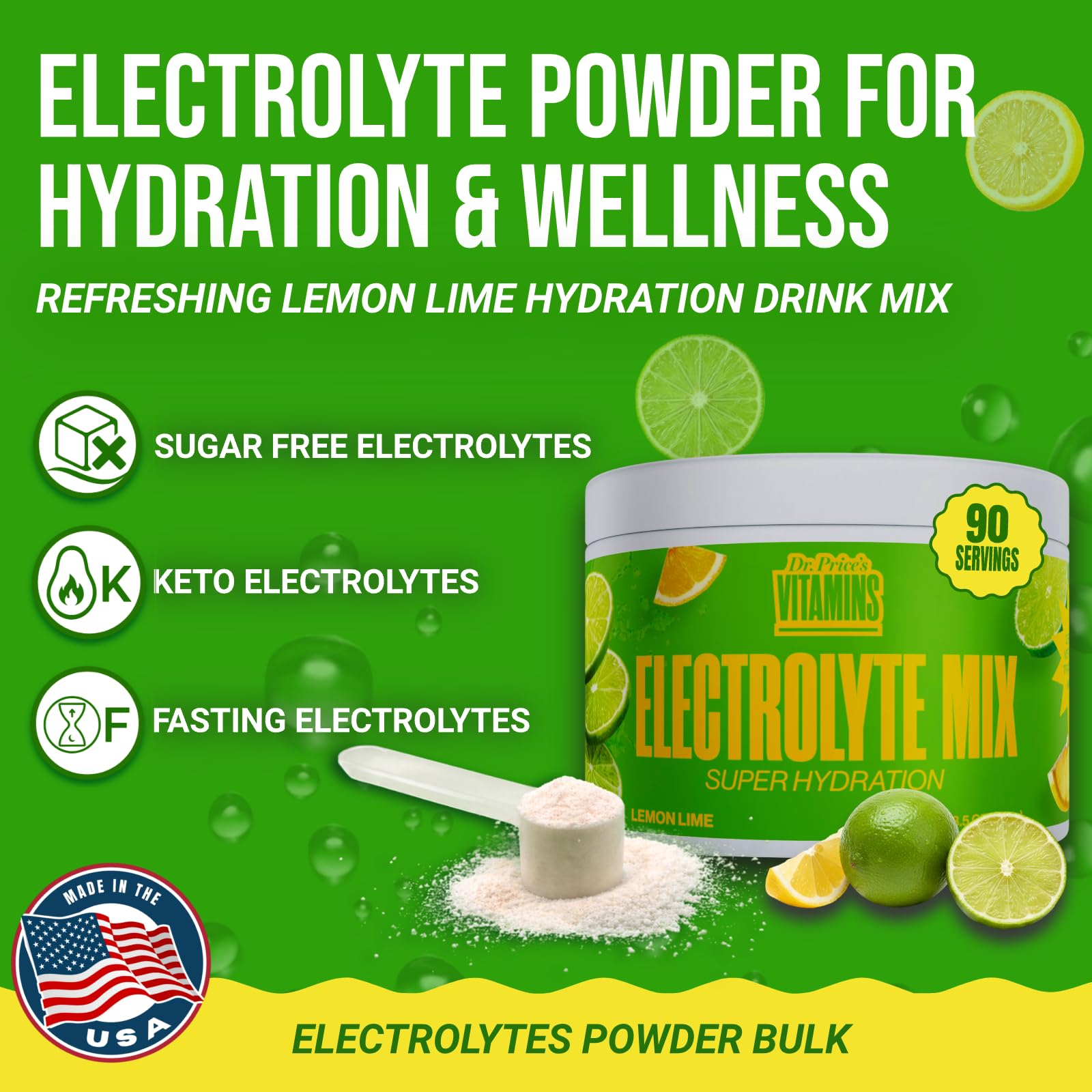 Dr. Price's electrolitos se disuelven rápido en agua durante entrenamientos.