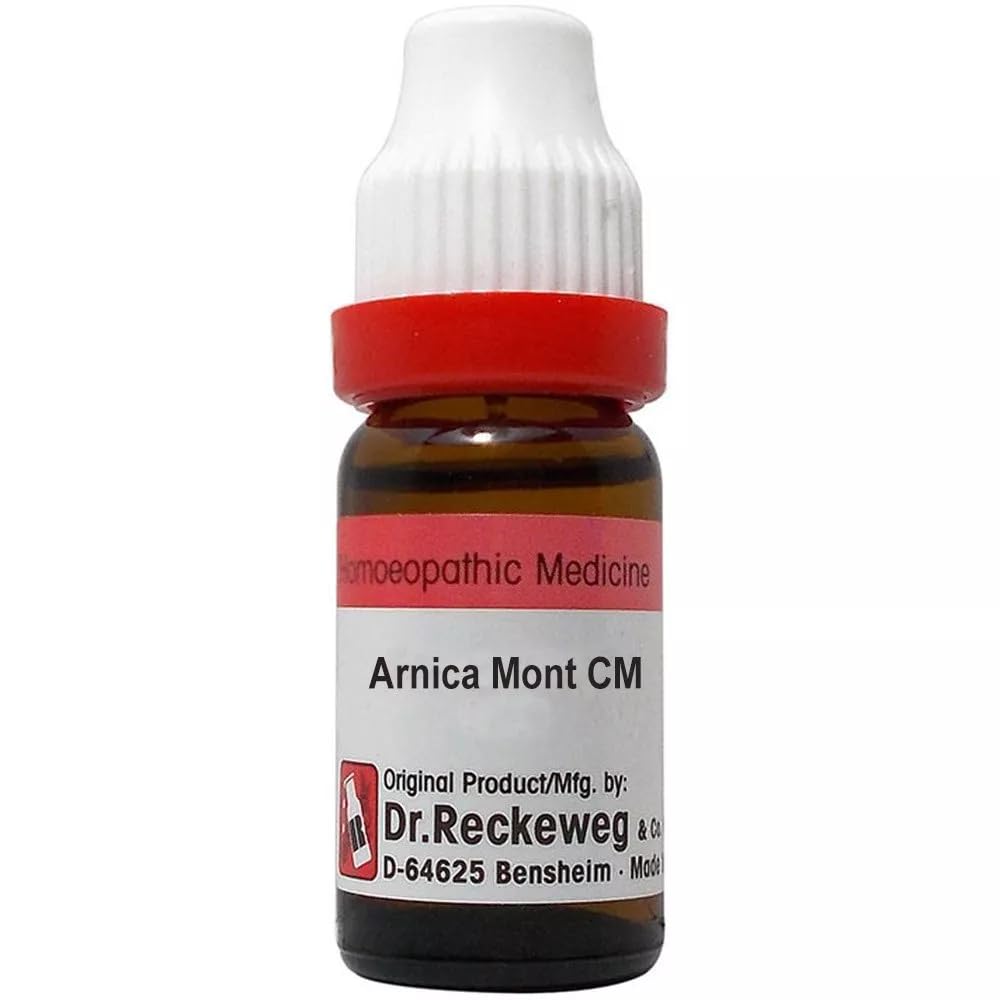 Botella Dr Reckeweg Arnica Montana 11ml, potencia CM, útil para golpes y moretones