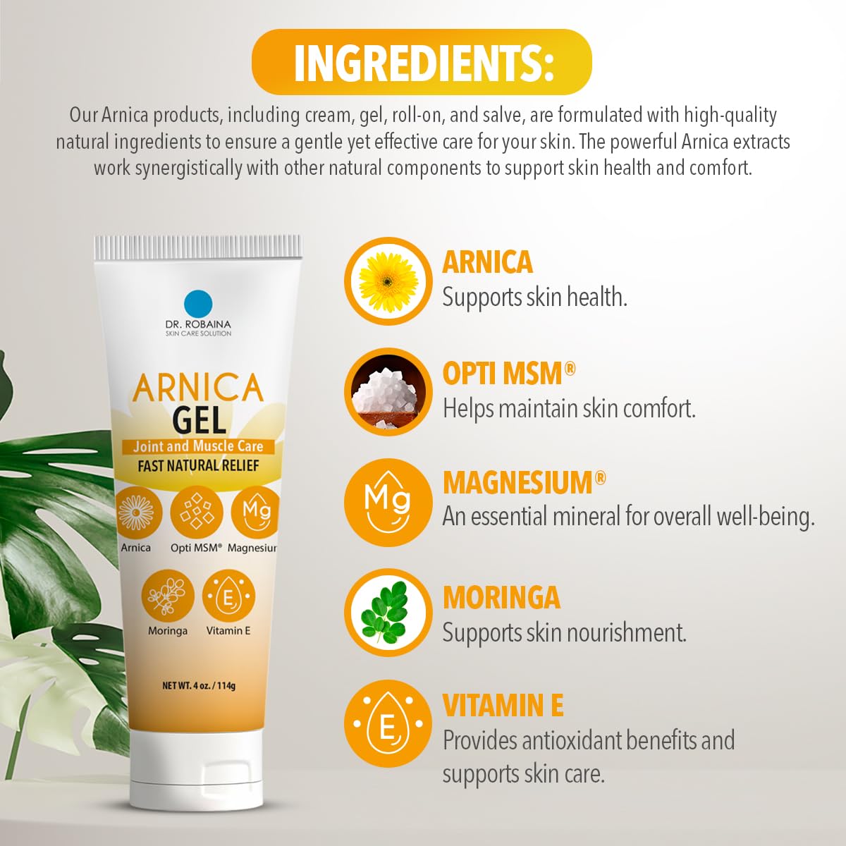 Dr. Robaina Arnica Gel apto para uso diario en casa, gimnasio o viaje.