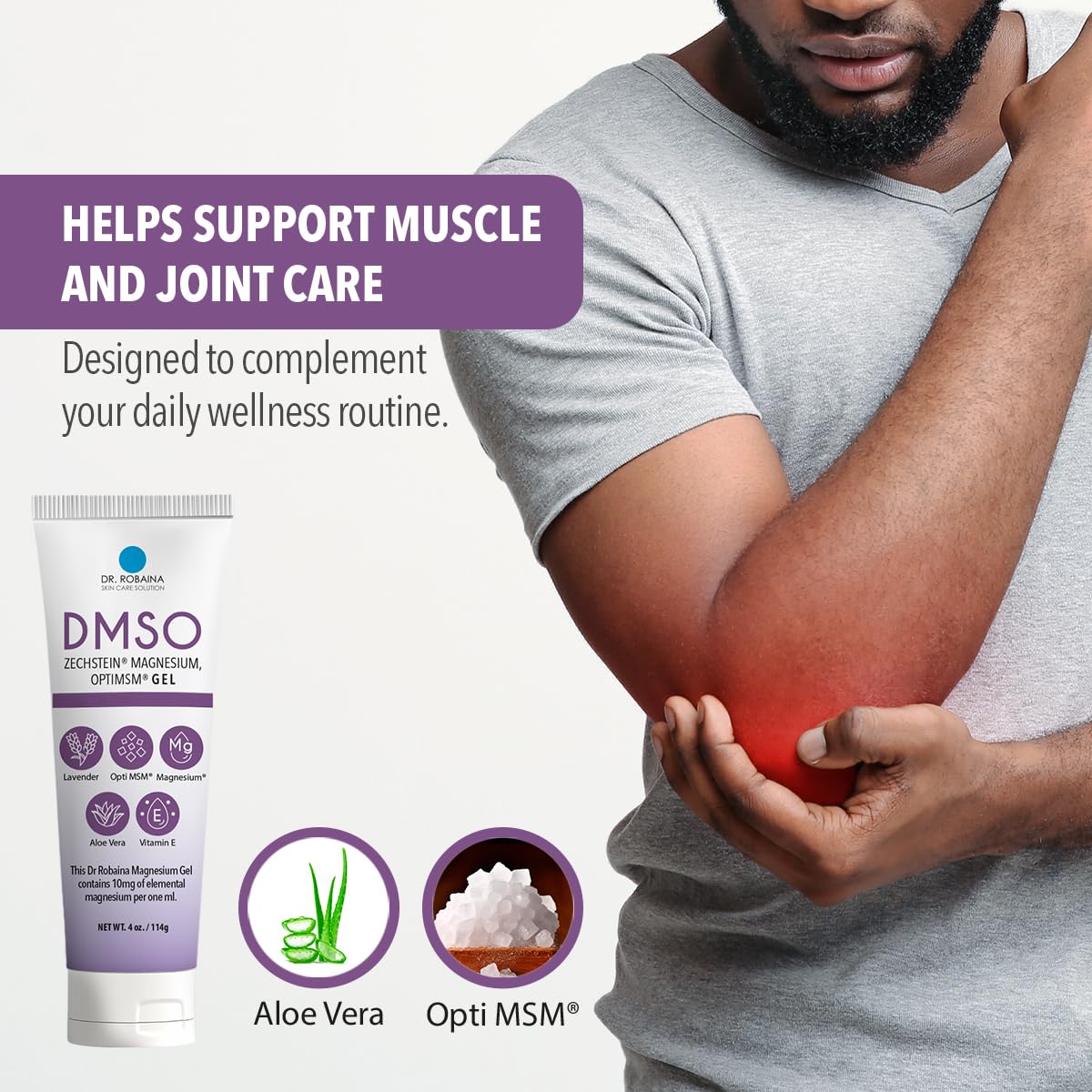 Dr. Robaina DMSO Gel Lavanda: hidrata la superficie de la piel.