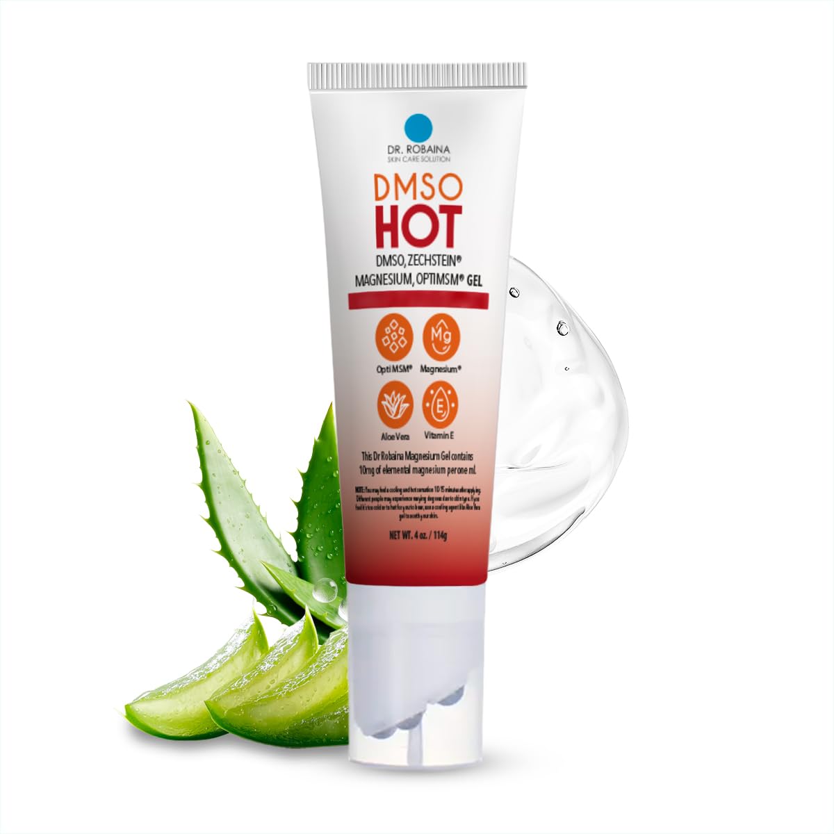 Dr. Robaina DMSO HOT Roll-On con aplicador multi-bolas para una aplicación precisa.
