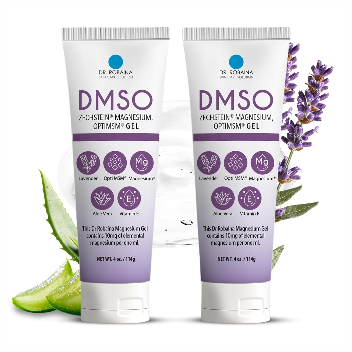 Dr. Robaina DMSO Gel de Lavanda en bote para uso diario y cuidado de la piel.