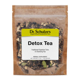 Dr. Schulze’s Detox Tea, empaque práctico para almacenamiento y uso diario.