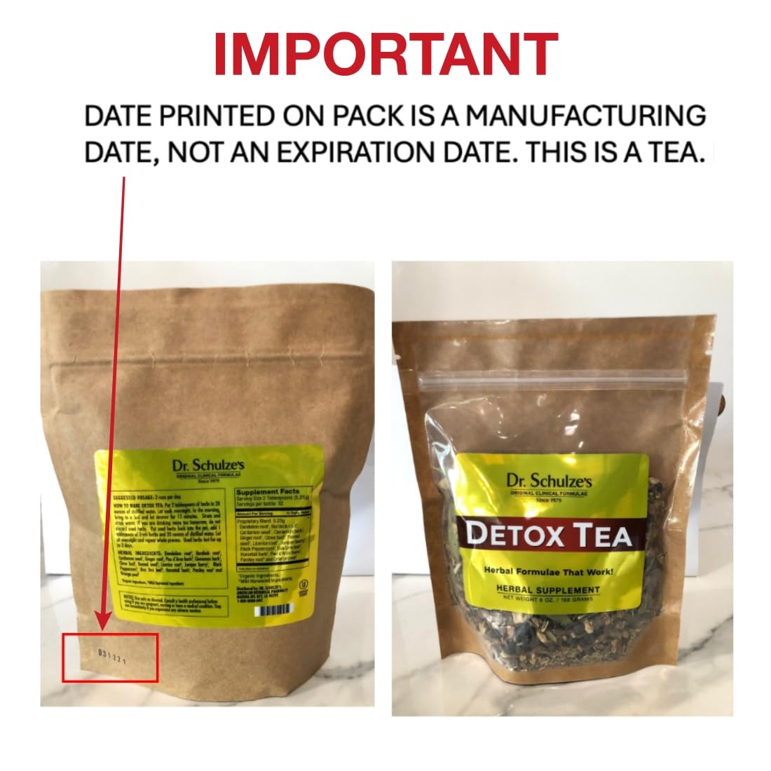 Dr. Schulze’s Detox Tea, taza humeante que invita a una pausa matutina.