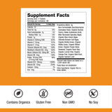 Dr. Schulze's SuperFood 100 etiqueta detallada con ingredientes orgánicos.
