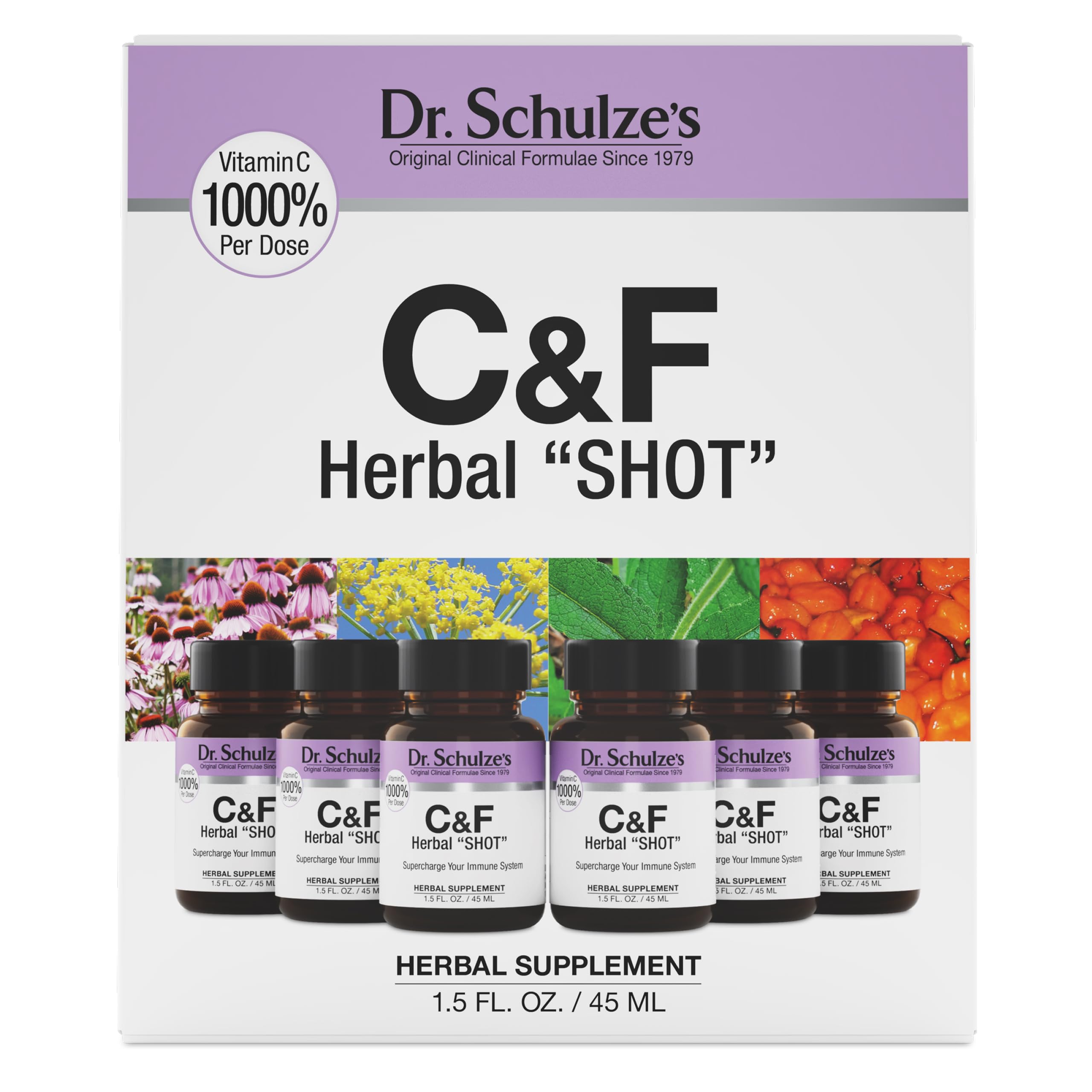Dr. Schulze's Herbal Shot: botella para apoyo diario al sistema inmunológico.