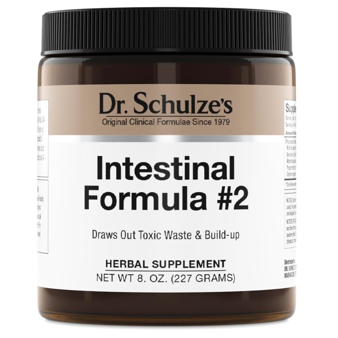 Dr. Schulze's Intestinal Formula #2 - botella visible para apoyo diario del colon.