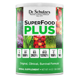Dr. Schulze's SuperFood Plus: bote 14 onzas para energía diaria y nutrición.