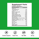 Dr. Schulze's SuperFood Plus, polvo verde en vaso, mezcla rápida para empezar el día.