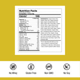 Dr. Schulze's SuperProtein Plus, etiqueta detallada, información clara de ingredientes veganos.