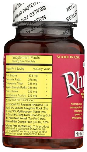 DR. SHEN'S Ruibarbo raíz de ruibarbo visible, potencial apoyo digestivo.