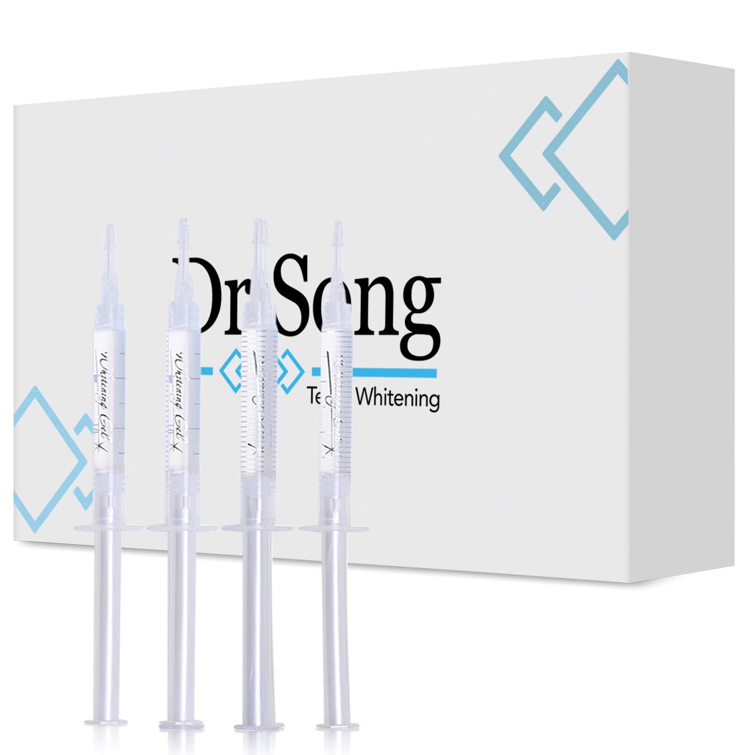 Dr Song gel blanqueador dental, 4 jeringas de 3 ml, para uso doméstico.