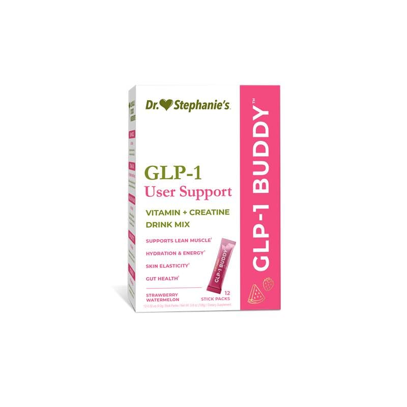 Dr. Stephanie's GLP-1 Buddy, bebida lista para tomar, apoyo digestivo diario.