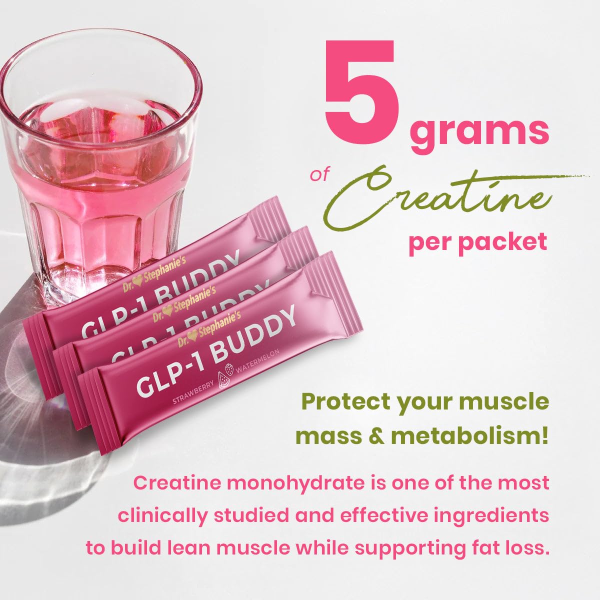 Dr. Stephanie's GLP-1 Buddy, vitaminas A, D, E y K para bienestar general.