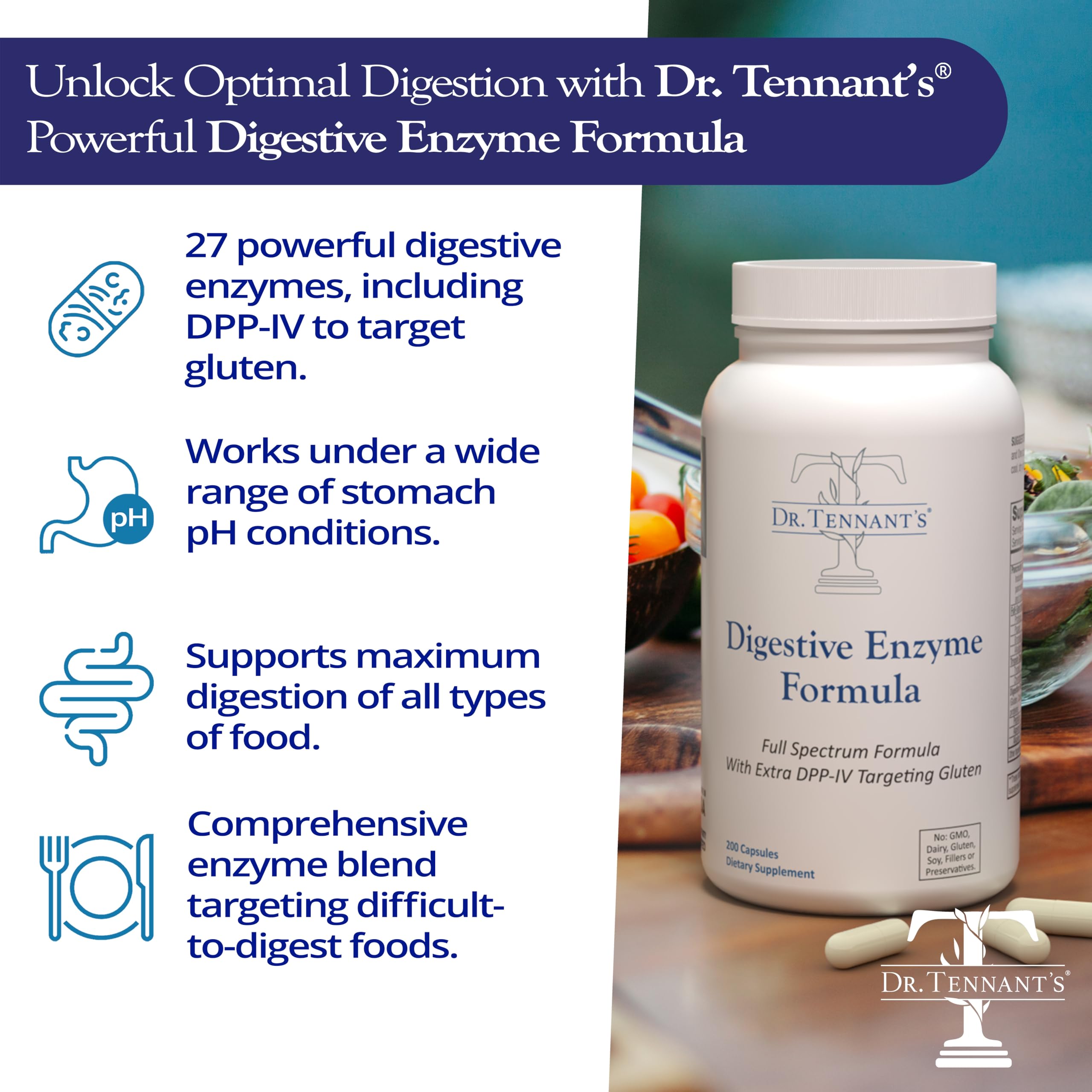 Dr. Tennant's 200 cápsulas: suministro para unos 100 días.