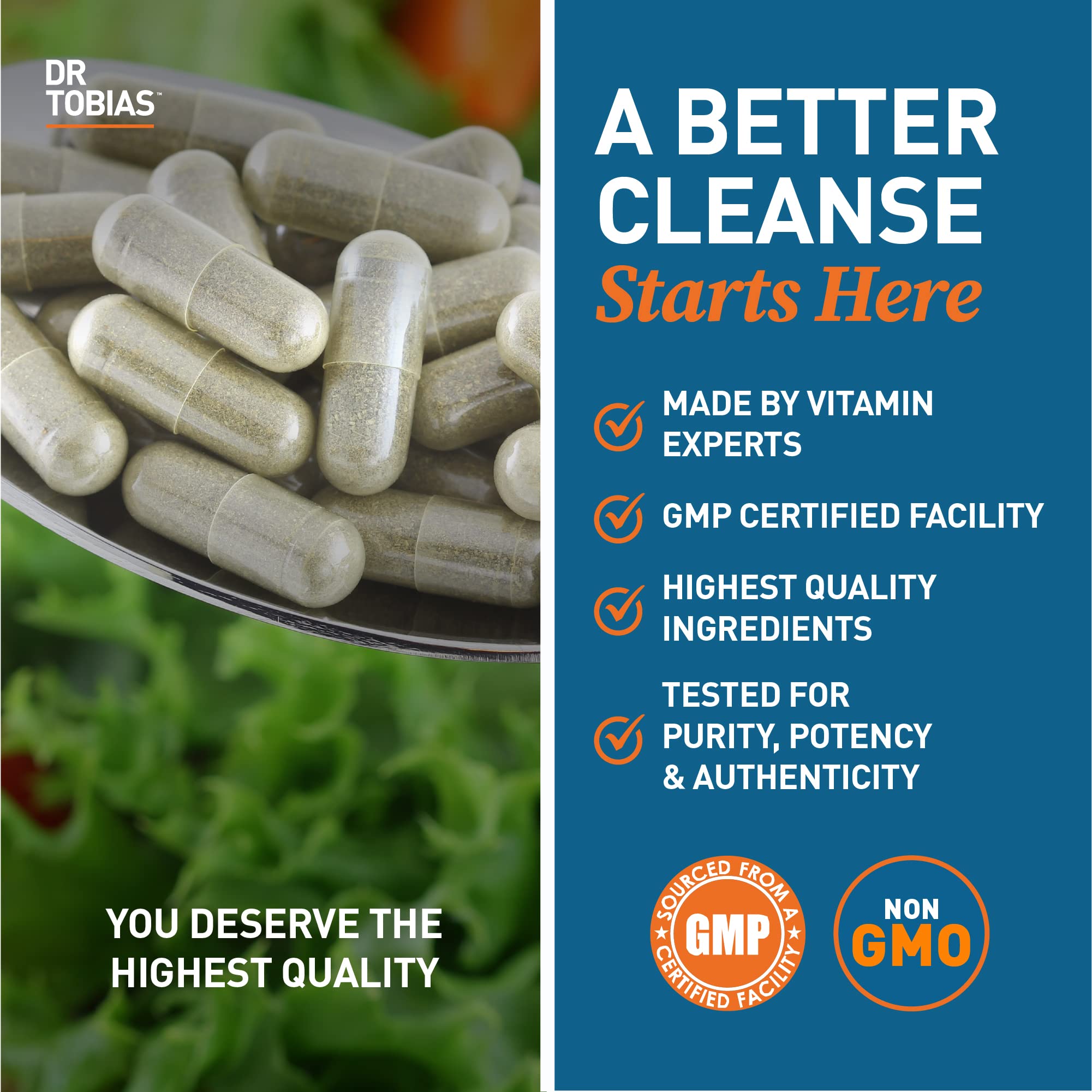 Dr. Tobias Colon Cleanse botella doble para conveniencia diaria.