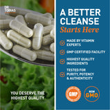 Dr. Tobias Colon Cleanse botella doble para conveniencia diaria.