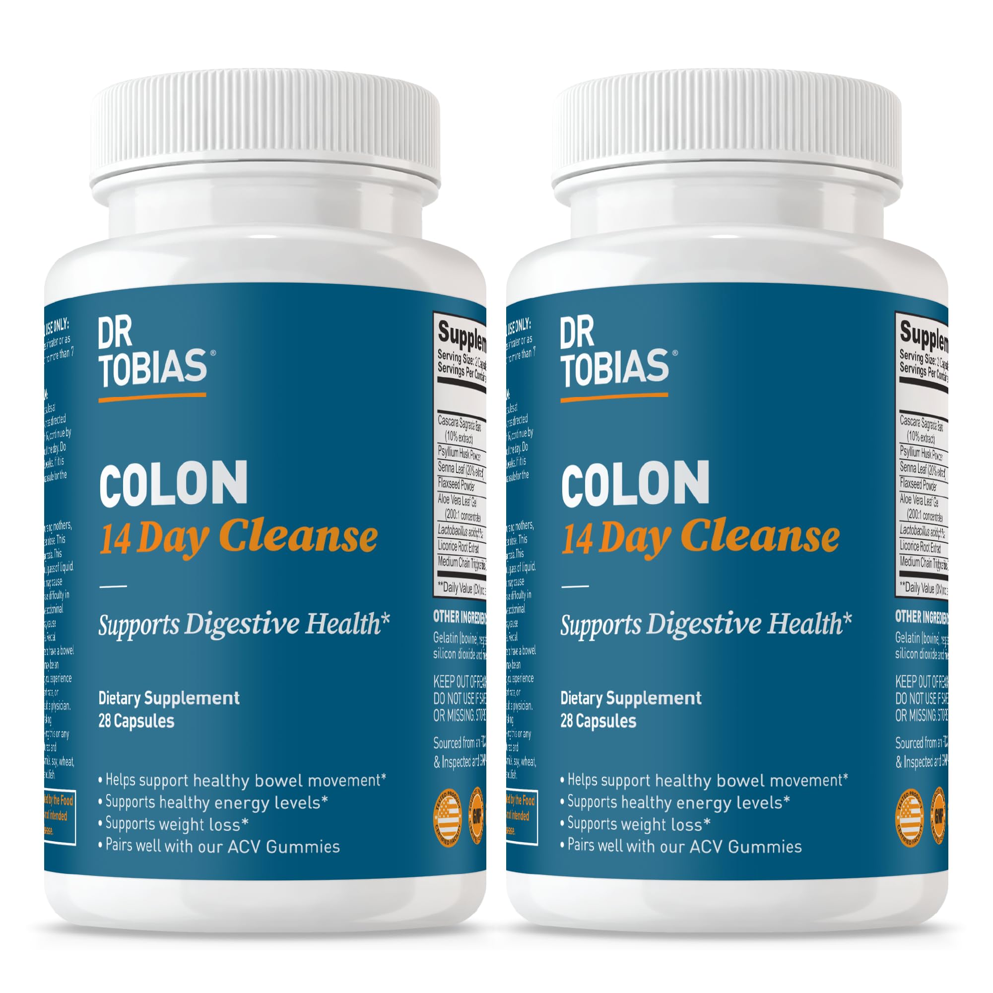 Dr. Tobias Colon Cleanse cápsulas: apoyo digestivo diario y regularidad.