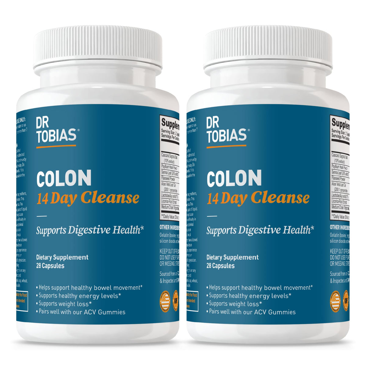 Dr. Tobias Colon Cleanse cápsulas: apoyo digestivo diario y regularidad.