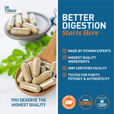 Dr. Tobias Enzimas Digestivas: ingredientes clave como amilasa, lipasa y bromelina.