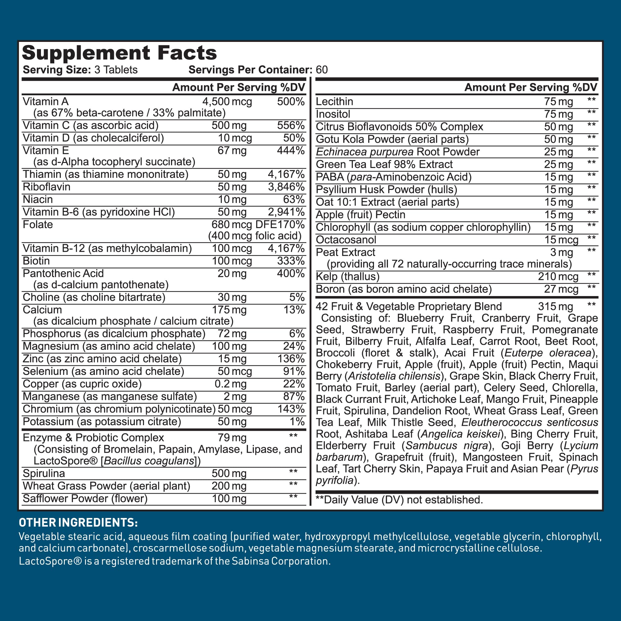 Fórmula de vitaminas esenciales para inmunidad y vitalidad de Dr. Tobias.