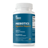 Dr. Tobias Prebiotics botella con cápsulas, apoyo digestivo suave.