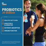 Dr. Tobias Probióticos: etiqueta clara destacando 10 cepas para equilibrio intestinal