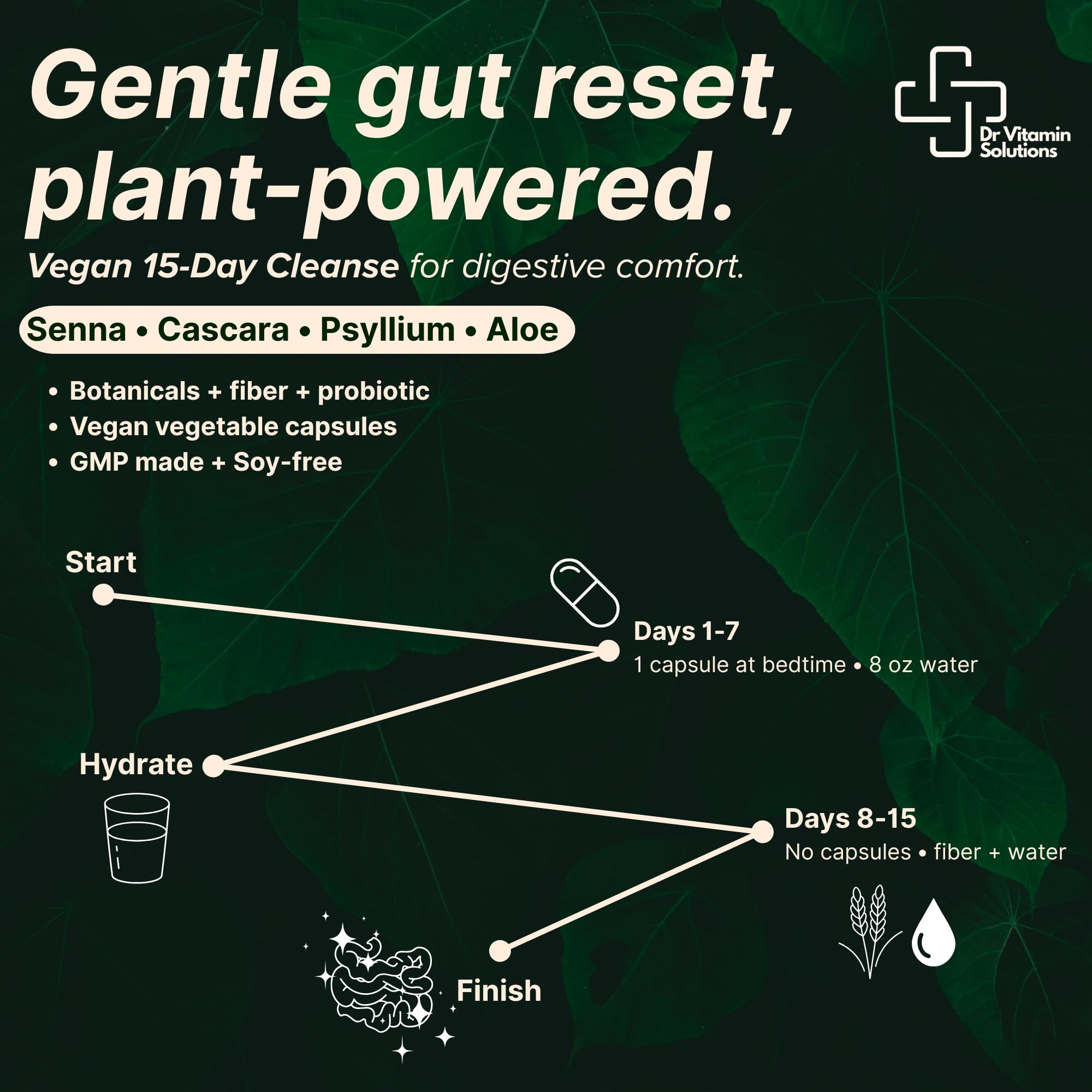 DR VITAMIN SOLUTIONS 15 Días Cleanse: imagen de productos veganos y sin alérgenos.