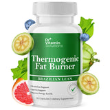 DR VITAMIN SOLUTIONS Brazilian Lean, botella, destaca la forma termogénica para mujeres y hombres.