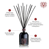 Dr. Vranjes Rosso Nobile, cañas de bambu, difusión suave para ambiente cálido.