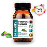 DR WAKDE'S Punarnava: envase de cápsulas vegetarianas fáciles de tomar.
