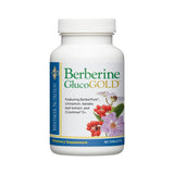 Dr. Whitaker Berberina GlucoGold en botella frontal para uso diario.