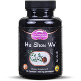 Dragon Herbs He Shou Wu, botella de cápsulas, apoyo a la energía y vitalidad diaria
