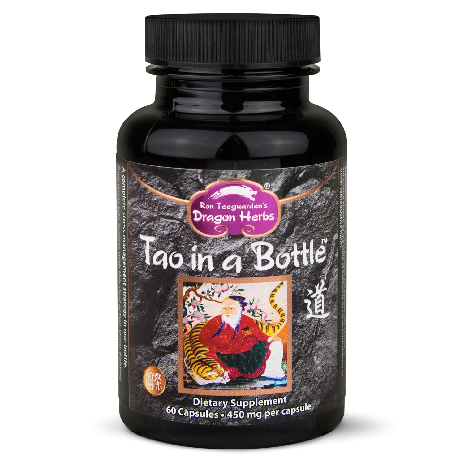 Dragon Herbs Tao en botella, cápsulas, para equilibrio mental y enfoque diario.