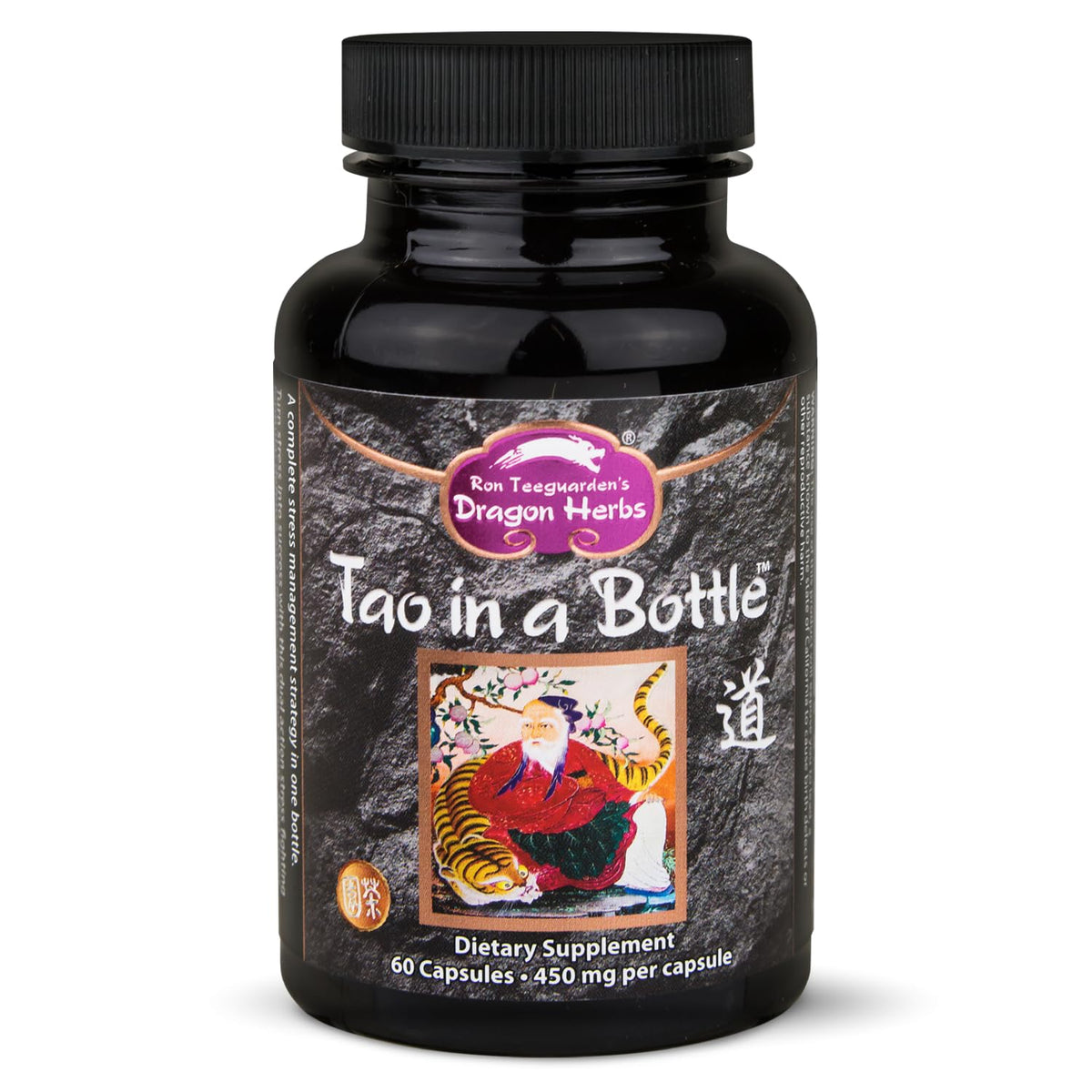 Dragon Herbs Tao en botella, cápsulas, para equilibrio mental y enfoque diario.