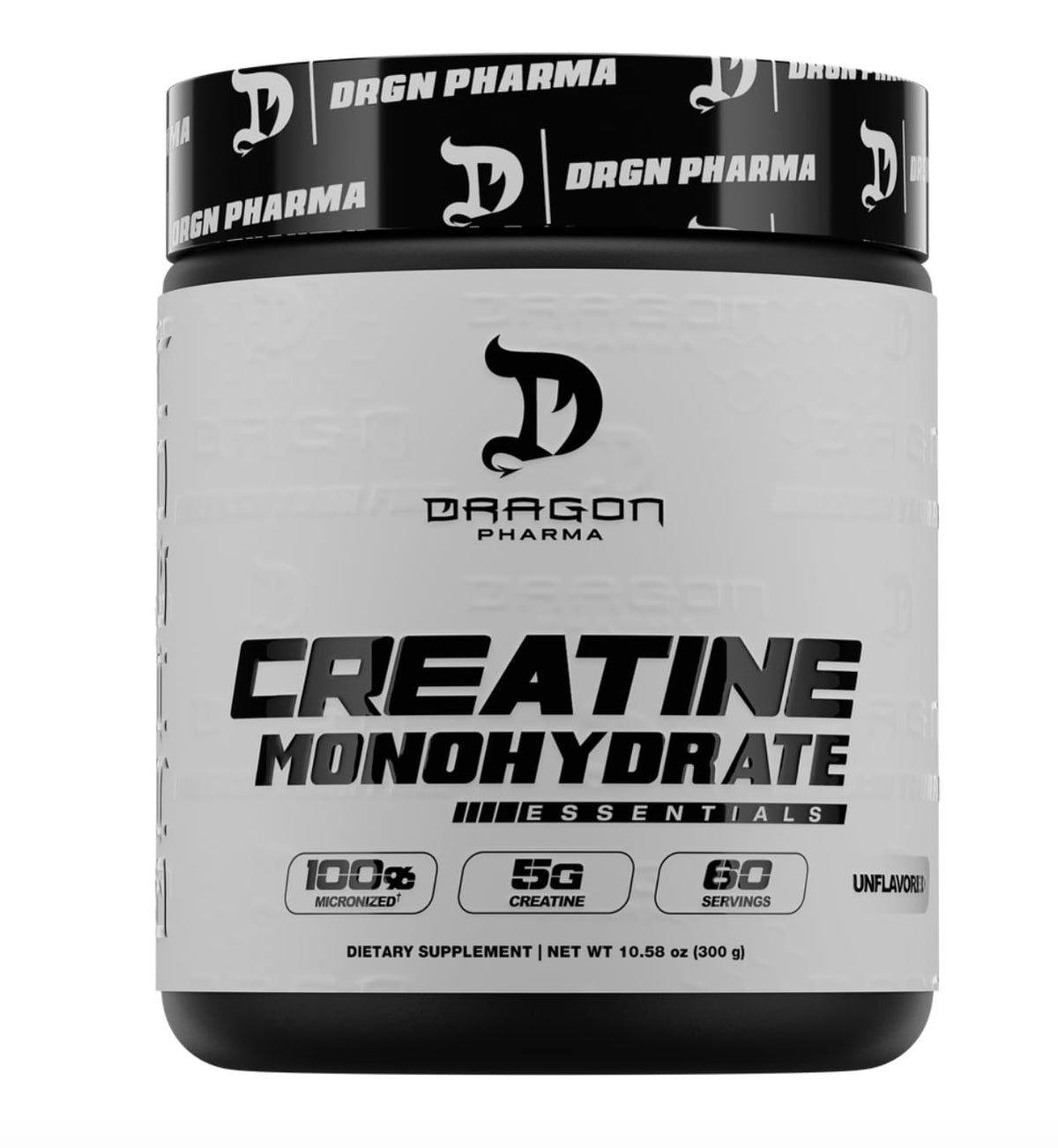 DRAGON PHARMA Creatina Monohidrato en bote para rendimiento diario.