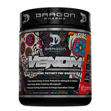 Venom Dragon Pharma, vial listo para pre-entrenamiento, mejora concentración y rendimiento en cada serie.