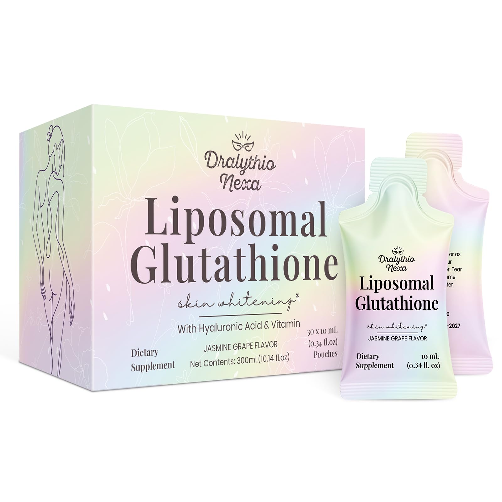 DRALYTHIO NEXA Liposomal Glutathione líquido en envase práctico para uso diario.