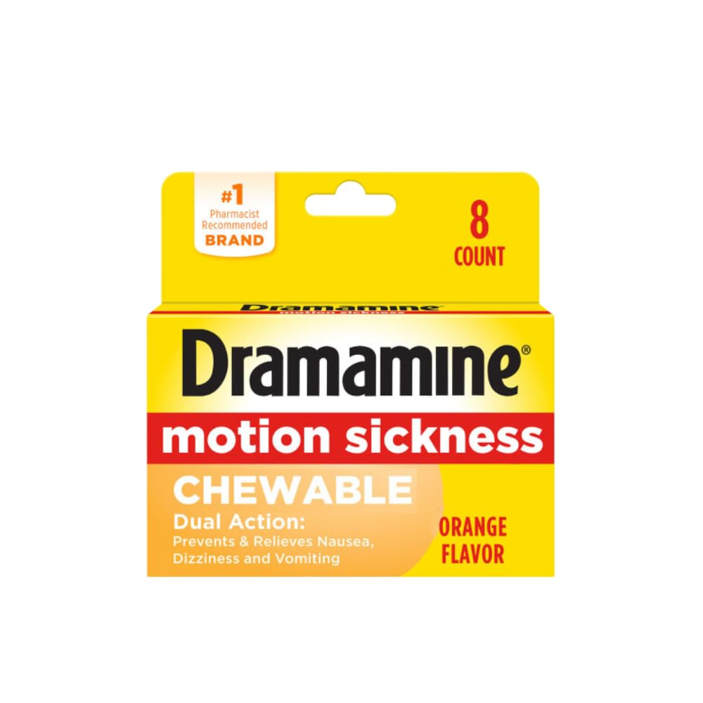 El pack de 3 Dramamine naranja facilita viajar sin mareos.