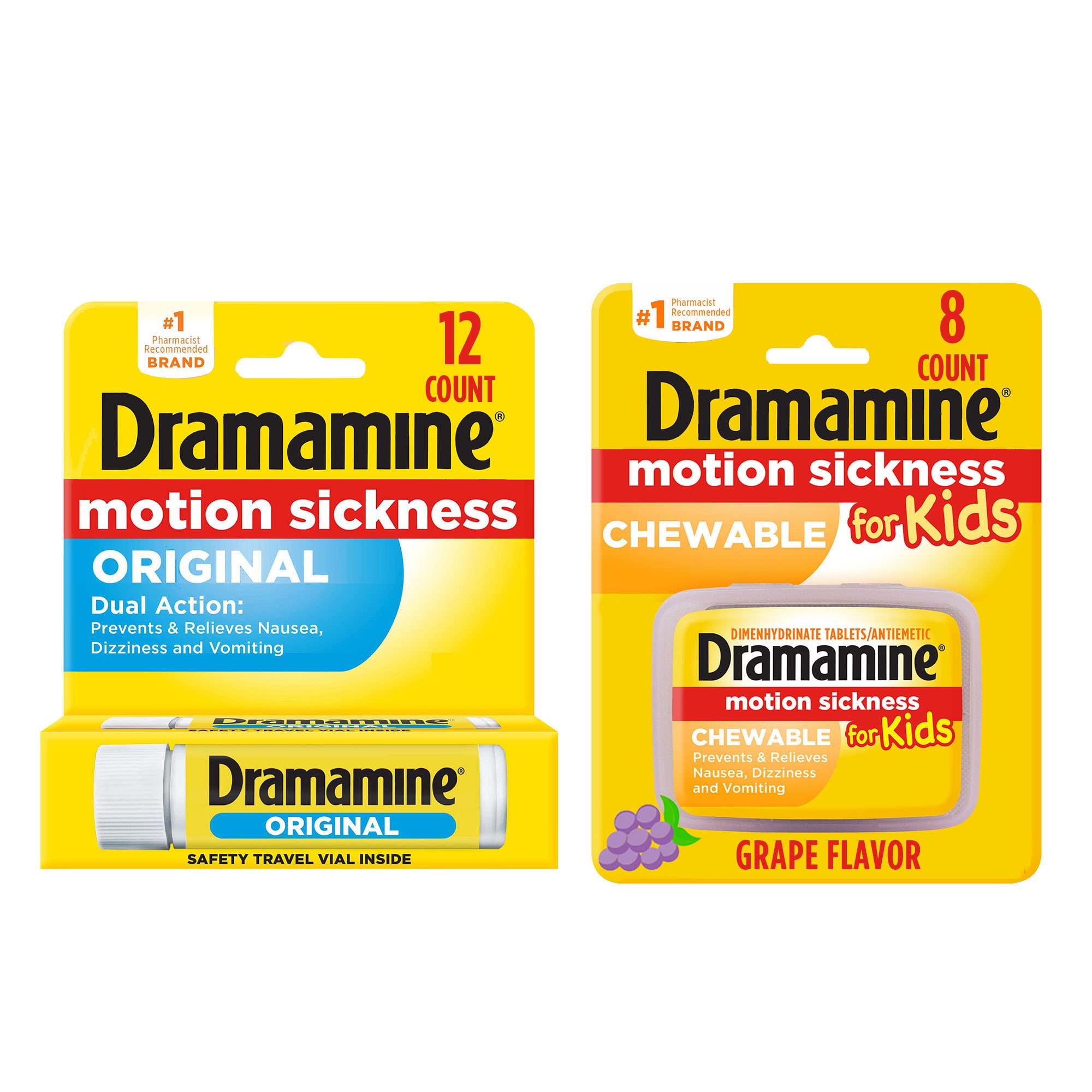 Dramamine Family Pack: caja familiar para viajes y tranquilidad ante el mareo.