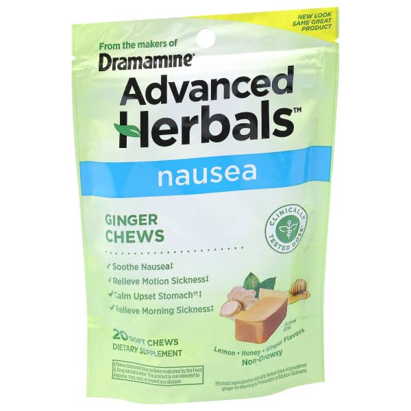 Dramamine sabor limón-miel en gomitas suaves para náuseas.