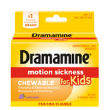 Dramamine Ninos tableta sabor uva para mareo en viajes