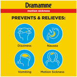 Dramamine Original Formula: vial de viaje seguro con 12 tabletas.