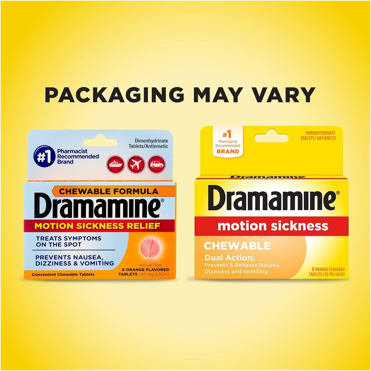 Dramamine, viaje en avión, uso portátil para mareo.