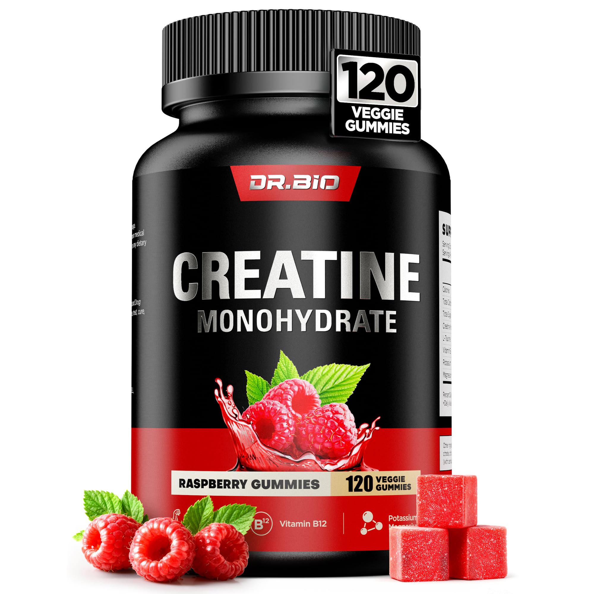 Envase de DR.BIO Instant Boost Creatine Gummies para entrenar.