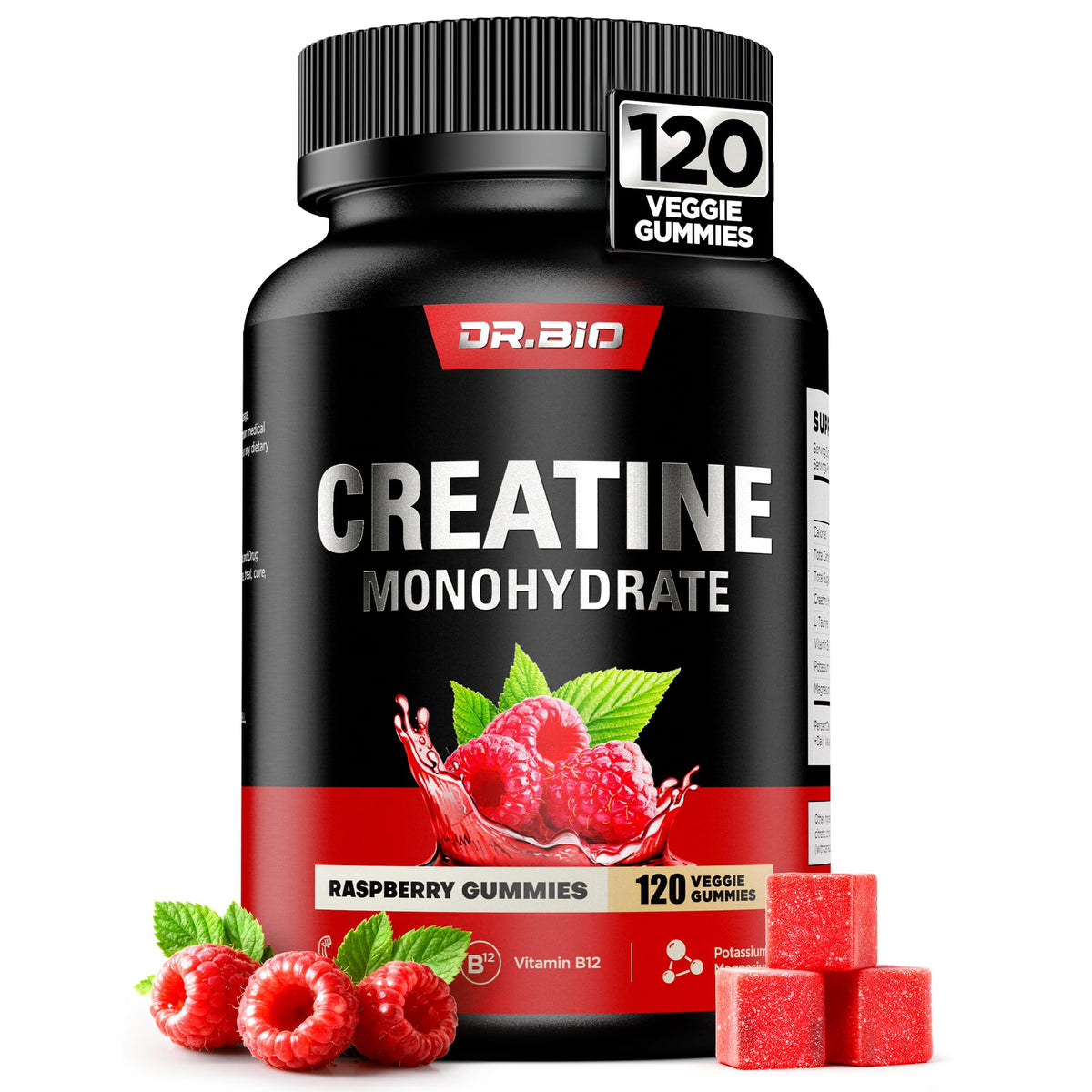 Envase de DR.BIO Instant Boost Creatine Gummies para entrenar.